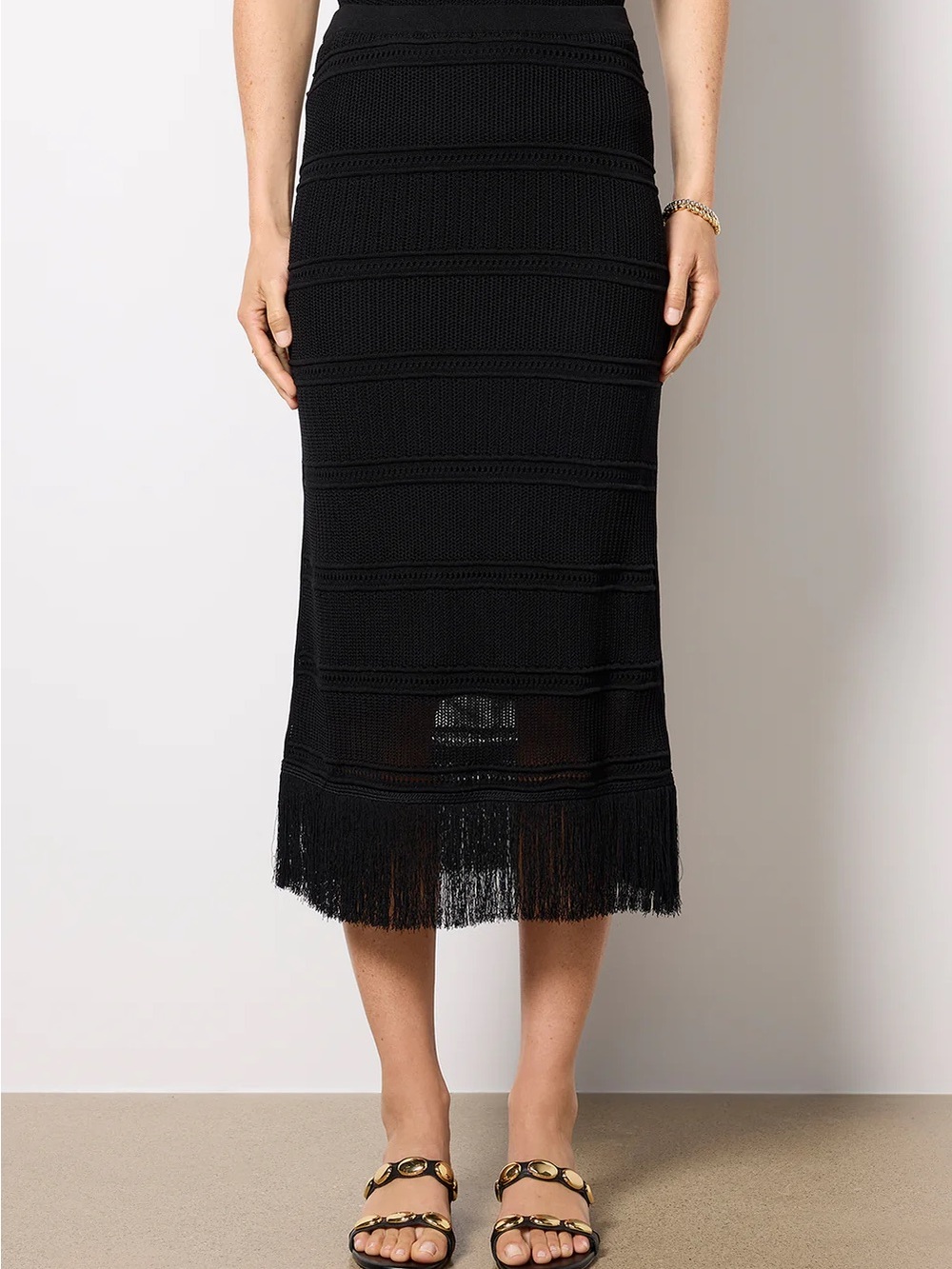 Z Supply Finley Fringe Crochet Black Skirt size XS
